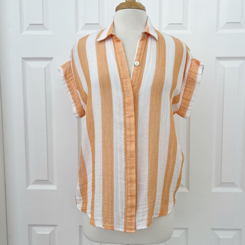 Rails Jamie Womens Ortona Stripe Button-Down Shirt Size Small